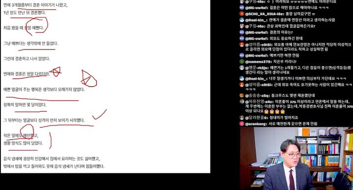 [서울=뉴시스] 끌리는 외모를 보고 사람을 고른 게 인생 최대의 실수였다는 이혼을 앞둔 30대 사연이 화제다. 사진 유튜브 채널 '인생컨닝, 박종경 변호사' 영상 캡처 *재판매 및 DB 금지