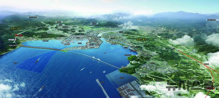 [포항=뉴시스] 경북 포항 영일만 횡단 대교 조감도. (사진=포항시 제공) 2026.09.03. photo@newsis.com 