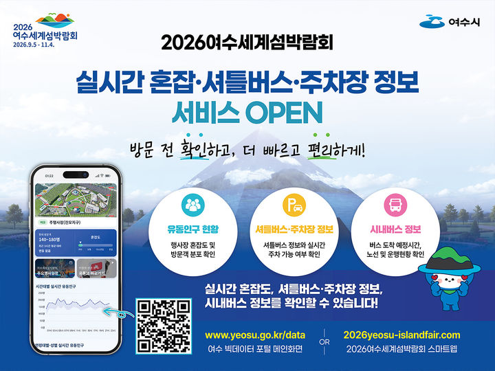 [여수=뉴시스] 여수세계섬박람회와 관련한 교통 및 행사, 예약 등 실시간 정보를 알수 있는 '스마트웹'. (사진=여수시 제공) 2026.09.05. photo@newsis.com *재판매 및 DB 금지