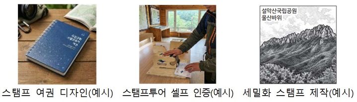 [세종=뉴시스]스탬프투어 실물 여권 및 세밀화 스탬프 예시다.(사진= 국립공원공단 제공) *재판매 및 DB 금지
