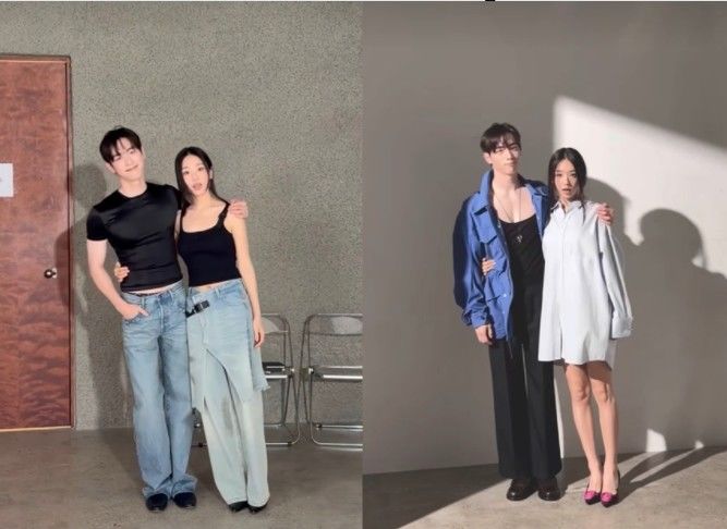 [서울=뉴시스]안은진이 상대 배우 서강준의 품에 쏙 들어오는 가녀린 체구로 눈길을 끌었다. (사진=안은진 인스타그램 캡처) 2026.09.06