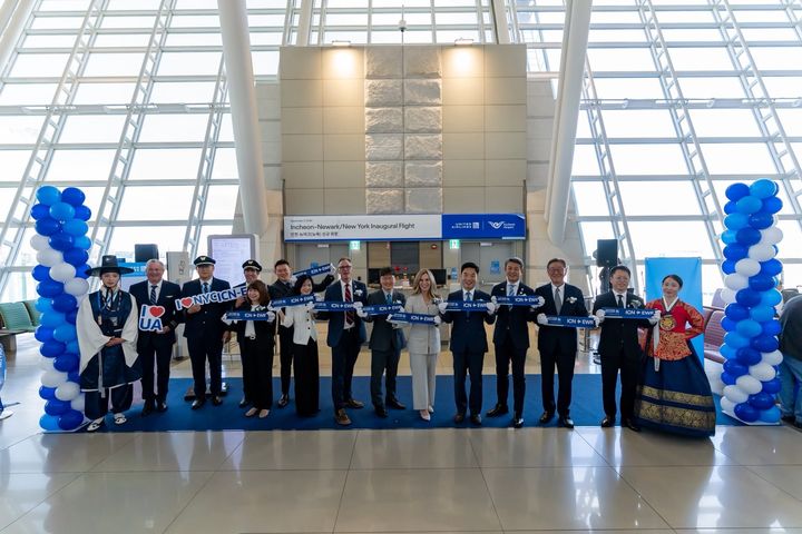 5일 인천국제공항 제1터미널에서 열린 유나이티드항공 인천~뉴욕(뉴어크) 노선 취항 기념 행사. (사진=유나이티드항공) *재판매 및 DB 금지