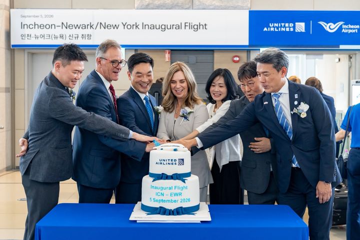 5일 인천국제공항 제1터미널에서 열린 유나이티드항공 인천~뉴욕(뉴어크) 노선 취항 기념 행사. (사진=유나이티드항공) *재판매 및 DB 금지