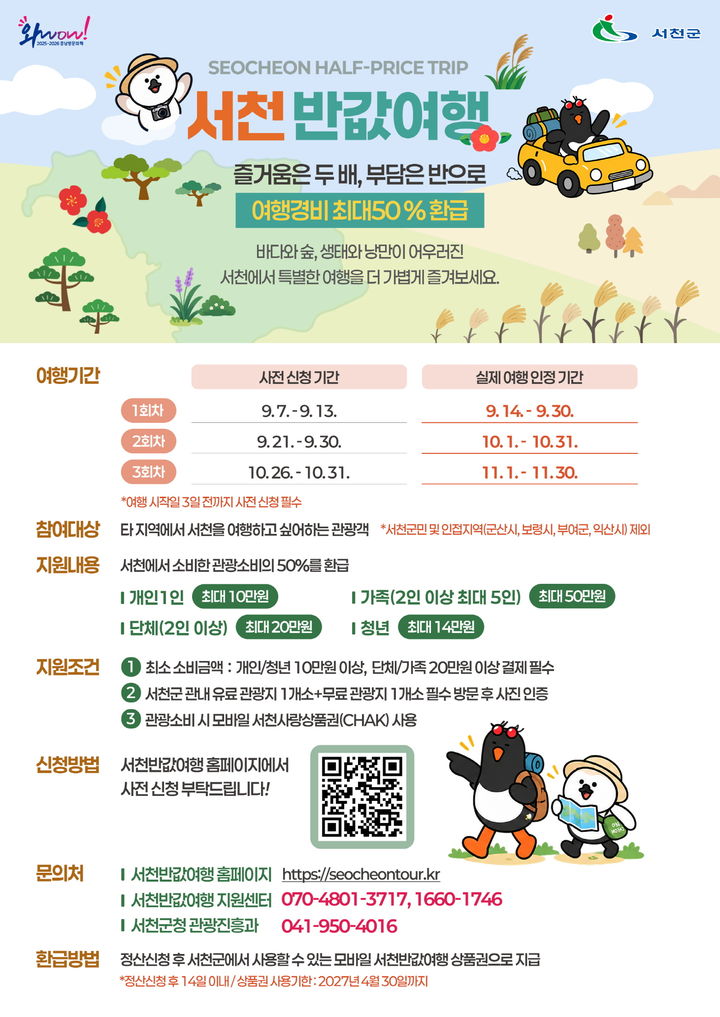 [서천=뉴시스] 서천군 '반값 여행' 안내문. *재판매 및 DB 금지