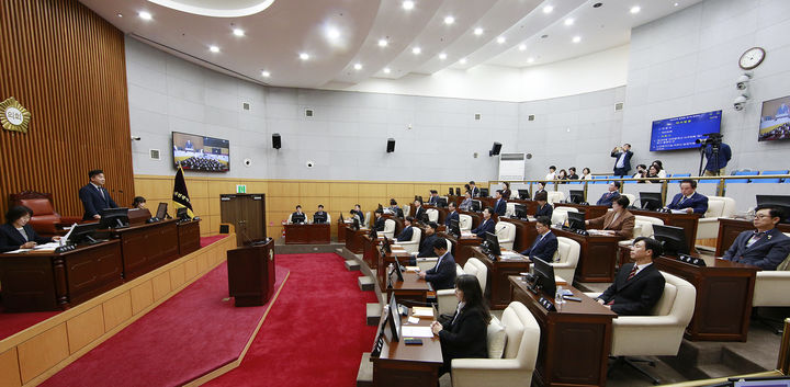 [대전=뉴시스] 조명휘 기자 = 대전 서구의회가 7일 제299회 제1차 정례회를 열고 있다. (사진= 서구의회 제공) 2026.09.07. photo@newsis.com&nbsp;&nbsp;&nbsp;&nbsp; *재판매 및 DB 금지
