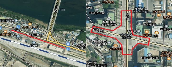 현수막 없는 거리’ 삼척역 일대, 터미널 사거리.(사진=삼척시 제공) *재판매 및 DB 금지