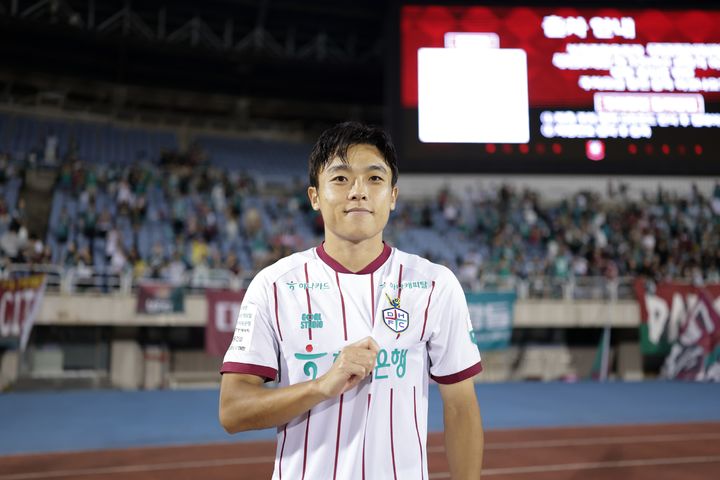 [서울=뉴시스] 프로축구 K리그1 대전하나시티즌의 정재희. (사진=한국프로축구연맹 제공) *재판매 및 DB 금지