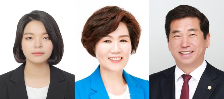 [청주=뉴시스] 왼쪽부터 이윤재, 이숙애, 이재명 충북도의원. photo@newsis.com *재판매 및 DB 금지