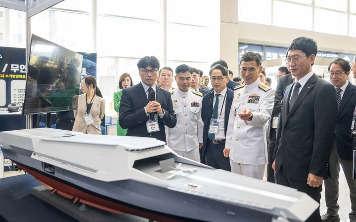 [대전=뉴시스]해군은 8일 대전 KAIST 문지캠퍼스에서 KAIST·국방과학연구소(ADD)·선박해양플랜트연구소(KRISO)와 공동으로 네이비 씨 고스트(Navy Sea GHOST) 발전 콘퍼런스를 열었다. 2026.09.08 photo@newsis.com *재판매 및 DB 금지