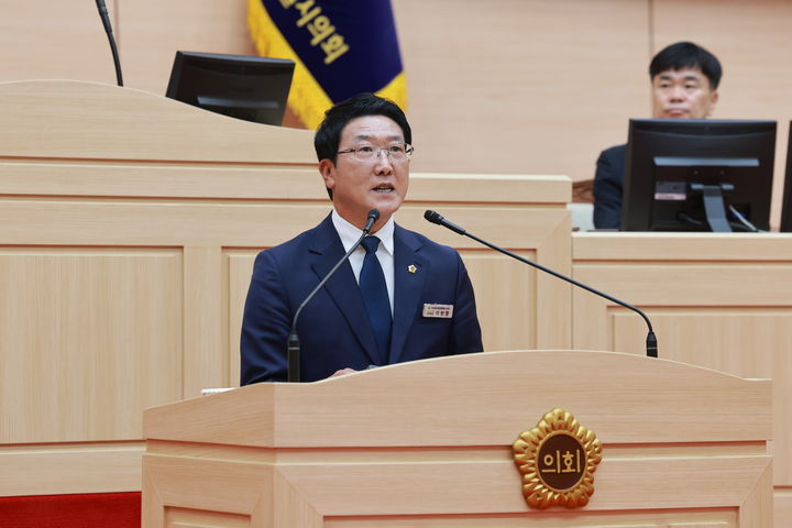 5분 자유발언하는 이현명 의원. (사진=시의회 제공) *재판매 및 DB 금지