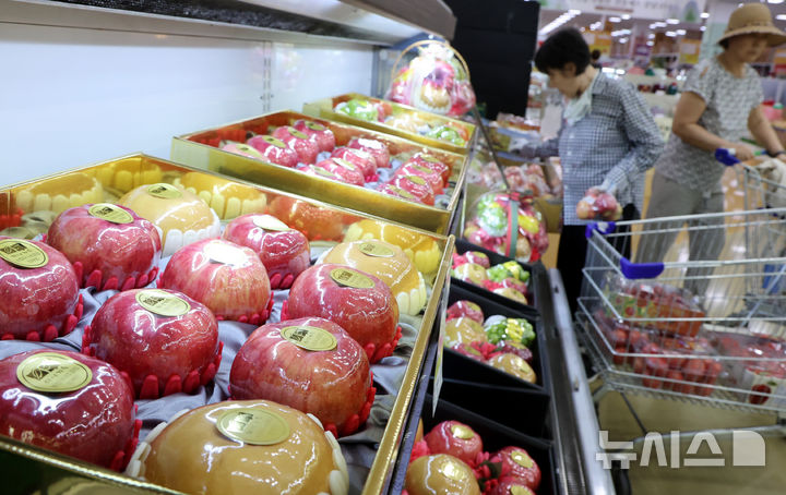 [서울=뉴시스] 박영태 기자 = 8일 서울 서초구 농협유통 하나로마트 양재점에서 시민들이 장을 보고 있는 모습. 2026.09.08. since1999@newsis.com