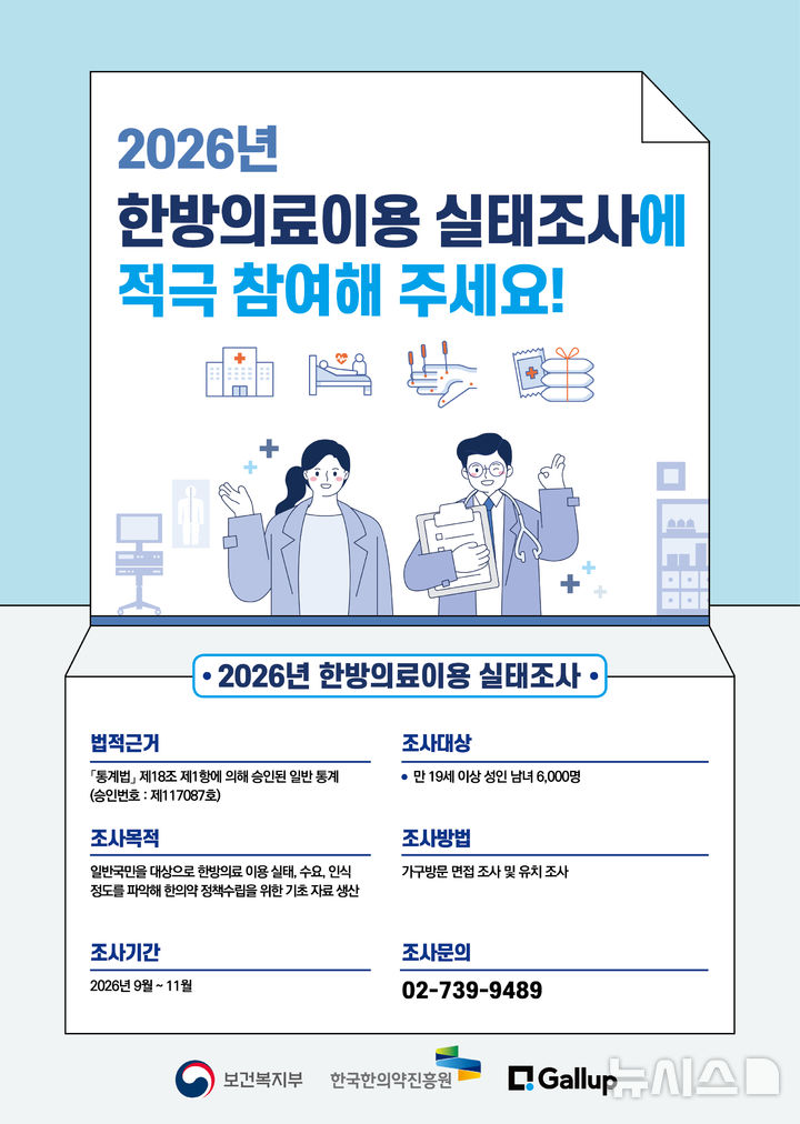 [서울=뉴시스] 2026 한방의료이용 실태조사 포스터. (사진= 한국한의약진흥원 제공)