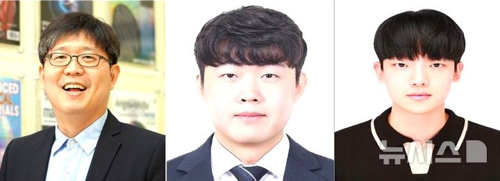 [포항=뉴시스] 포항공과대학교(포스텍) 기계공학과·화학공학과·전자전기공학과·융합대학원 노준석 교수 연구팀이 자외선부터 눈에 보이는 가시광선까지, 원하는 빛의 영역을 골라 다루는 고효율 하이브리드 메타렌즈를 개발했다. 노 교수(왼쪽부터), 기계공학과 성준화 박사·통합과정 전영선씨. (사진=포스텍 제공) 2026.09.09. photo@newsis.com