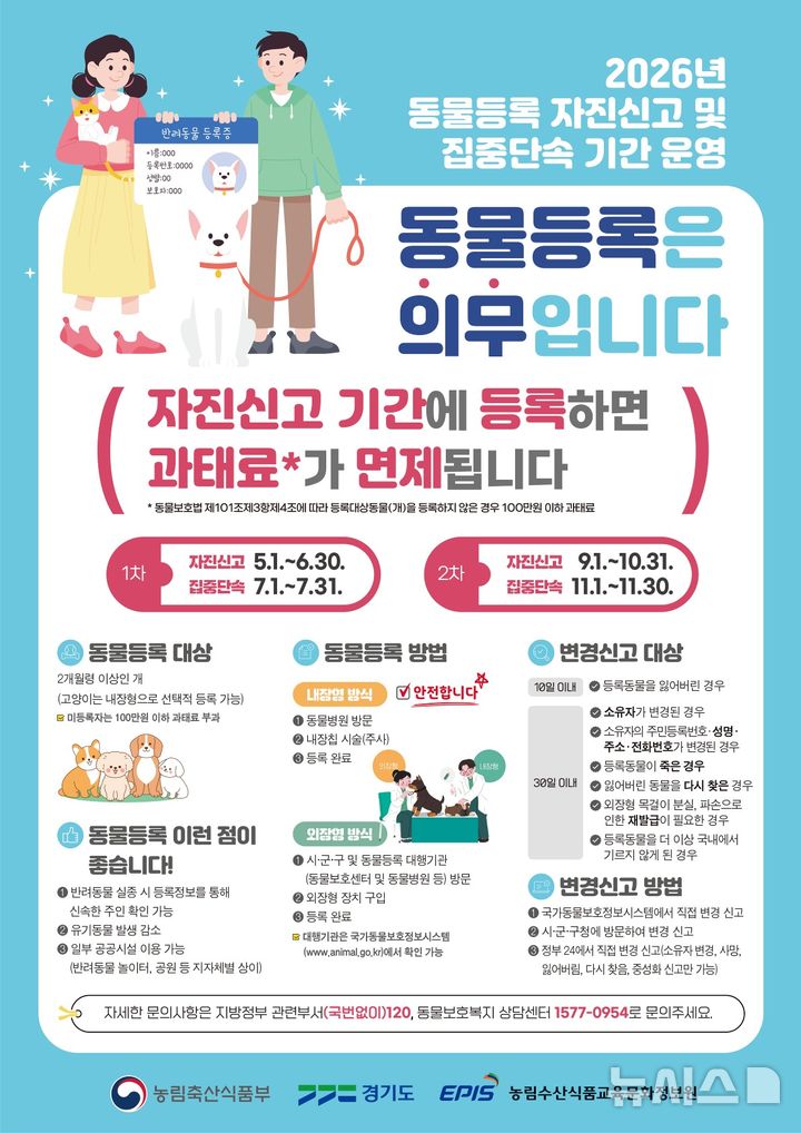 [경기광주=뉴시스] 광주시 반려견 동물등록 자진신고 기간 운영 안내문 (사진=광주시 제공) 2026.09.09.photo@newsis.com