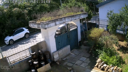 [파주=뉴시스]파주 냉동창고 살인 범행 당일인 지난 3일 오전 11시5분 피의자 A씨의 것으로 보이는 차량이 자신의 카페로 향하고 있는 모습이 폐쇄회로(CC)TV에 잡혔다. 범행 추정 시간 직후인 11시23분에 이 차량은 카페를 떠났다. (독자제공) 2026.09.09 *재판매 및 DB 금지