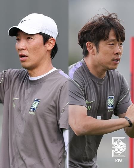 [서울=뉴시스]모레노호 합류하는 조용형·이재홍 코치. (사진=대한축구협회 제공)