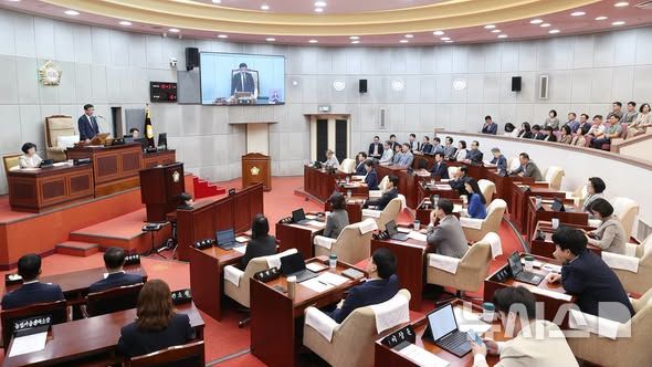 [시흥=뉴시스]시흥시 의회 본회의장 전경. (사진=뉴시스 DB).photo@newsis.com
