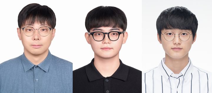 [울산=뉴시스] UNIST 연구진. 사진 왼쪽부터 김태환 교수, 이동규 연구원, 기영빈 연구원. photo@newsis.com *재판매 및 DB 금지