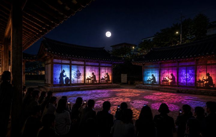 [통영=뉴시스] 신정철 기자= 경남 통영시의 통제영이 품은 장인의 정신을 최첨단 영상·음향·조명 연출로 풀어내 시민과 관광객에게 새로운 야간 체류형 경험을 선사하는 ‘2026 국가유산 미디어아트 통영 삼도수군통제영’이 오는 18일 오후 7시 통제영거리 역사홍보관 앞에서 개막된다.사진은 행사기간에 선보일 12공방 미디어 아트 모습.(사진=통영시 제공).2026.09.14. photo@newsis.com *재판매 및 DB 금지