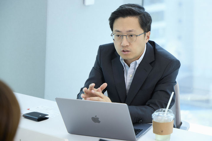 [서울=뉴시스]김지훈 SK텔레콤 AI사업본부장이 모두의 AI 프로젝트와 관련해 SK텔레콤 컨소시엄의 서비스 전략을 설명하고 있다. (사진=SKT 제공) *재판매 및 DB 금지