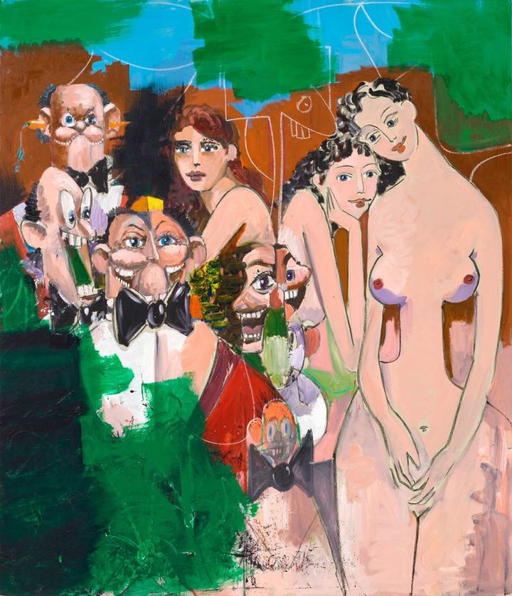 George Condo_The Executives and Their Wives_2011_oil, acrylic, charcoal and pastel on linen_177.8 × 152.4cm ⓒ George Condo, Artists Rights Society (ARS), New York - SACK, Seoul, 2026 *재판매 및 DB 금지