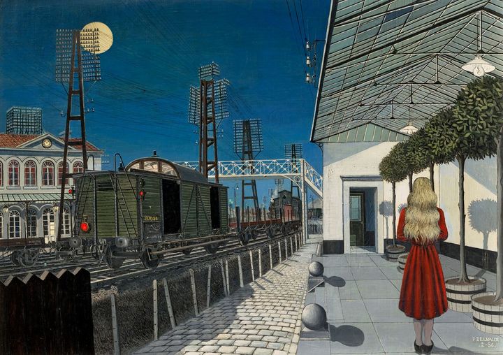 Paul Delvaux_Nuit de Noël_1956_1956_oil on Masonite_126.5 × 176.4 cm © Foundation Paul Delvaux - Sint-Idesbald - SABAM Belgium. SACK 2026 *재판매 및 DB 금지