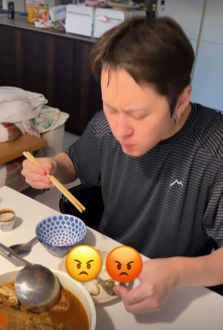 [서울=뉴시스]용준형이 현아가 해준 밥을 먹은 뒤 만족감을 드러내고 있는 모습이다. (사진=용준형 SNS 캡처) 2026.09.16. photo@newsis.com *재판매 및 DB 금지