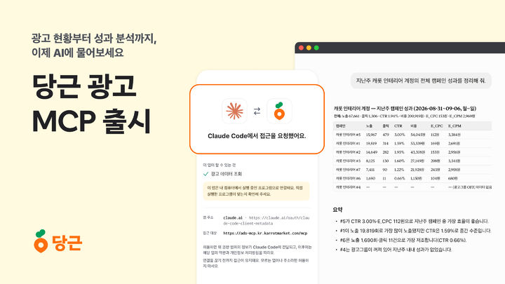 당근, '광고 MCP' 도입…"평소 쓰던 AI로 광고 현황·성과 확인"