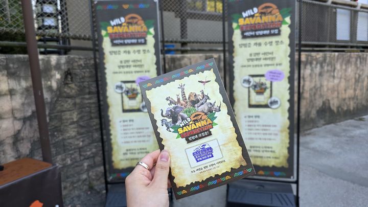 [용인=뉴시스] 이주혜 기자 = 15일 경기 용인 에버랜드 '와일드 사바나 익스페디션'에서 관람객에게 제공되는 탐험대원 인증서. 2026.09.15. winjh@newsis.com *재판매 및 DB 금지