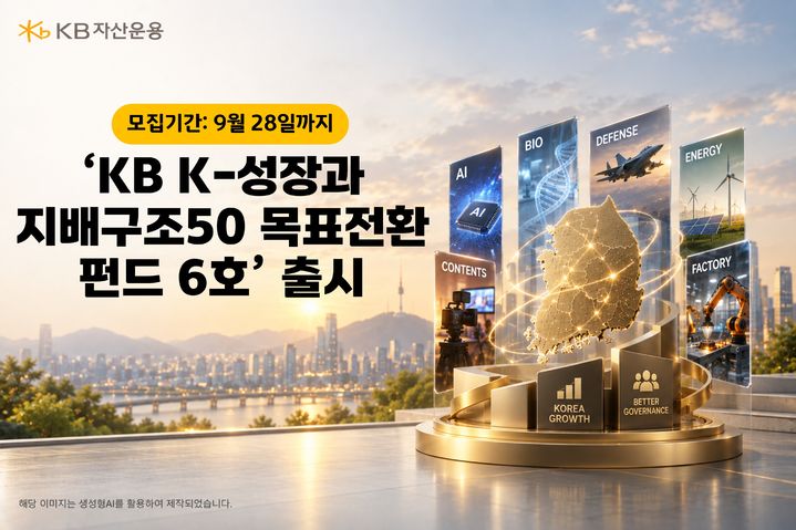 KB운용, 유망 핵심산업 투자 'KB K-성장과 지배구조50 6호' 출시