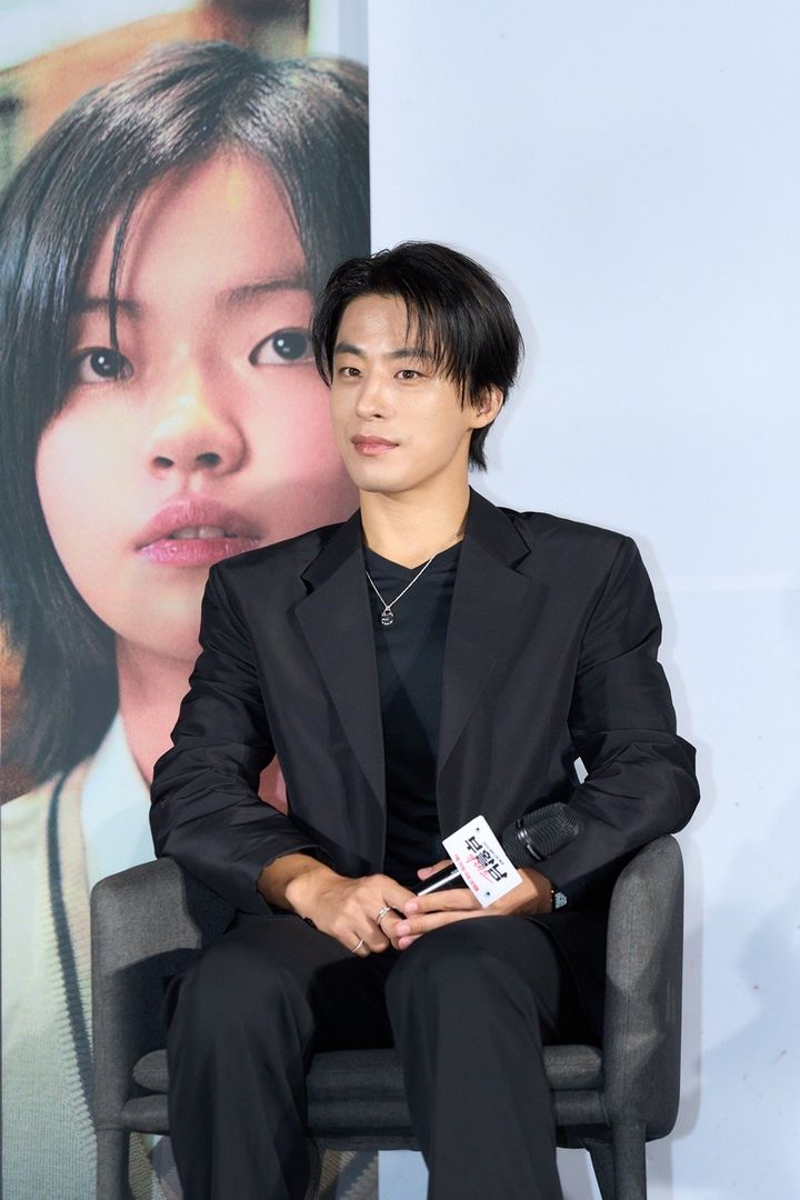 [서울=뉴시스]16일 롯데시네마 월드타워에서 '부활남: 더 레드'의 언론시사회가 열렸다. 배우 구교환이 질문에 답변하고 있다.(사진=롯데엔터테인먼트 제공) 2026.09.16. photo@newsis.com *재판매 및 DB 금지
