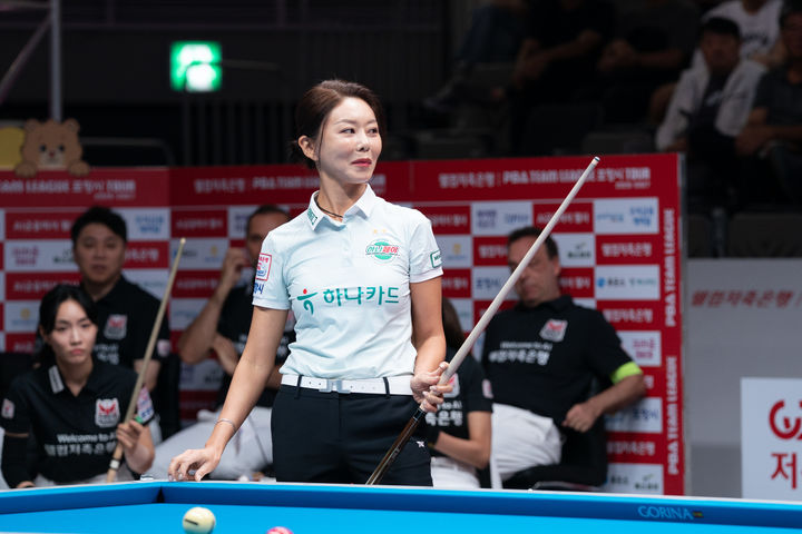 [서울=뉴시스] 프로당구(PBA) 팀리그 하나카드의 김가영. (사진=PBA 제공)