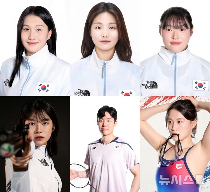 [전주=뉴시스] 위 왼쪽부터 이송은, 김혜랑, 김태희, 아래 왼쪽부터 추가은, 서승재, 한다경 선수. (사진= 대한체육회 제공) *재판매 및 DB 금지