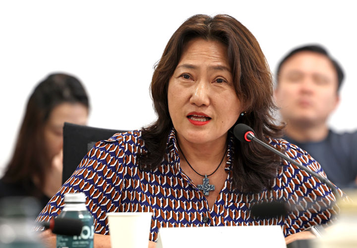 [서울=뉴시스] 방지영 국제아동청소년연극협회 한국본부 이사장이 17일 서울 종로구 국립현대미술관 서울관에서 열린 문화예술정책자문위원회 연극 분과 제4차 회의에서 발언하고 있다. (사진=문화체육관광부 제공) 2026.09.17. photo@newsis.com *재판매 및 DB 금지