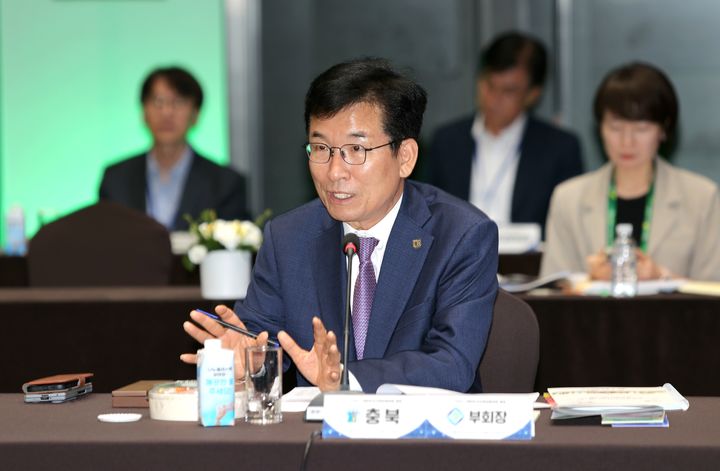 윤건영 충북도교육감이 17일 소노캄 여수에서 열린 '109회 대한민국교육감협의회 총회'에서 발언하고 있다.(사진=충북교육청 제공) *재판매 및 DB 금지