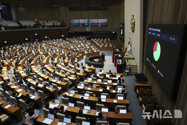 [서울=뉴시스] 김근수 기자 = 17일 오후 서울 여의도 국회에서 제439회국회(정기회) 제439-9차 본회의가 열리는 모습 2026.09.17. ks@newsis.com