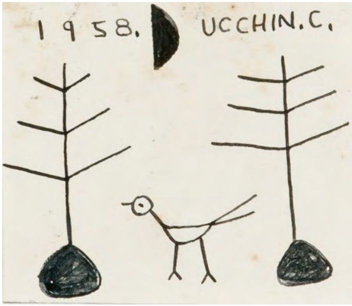 장욱진, 무제, 종이에 마커, 7.5×8.5cm, 1958 *재판매 및 DB 금지