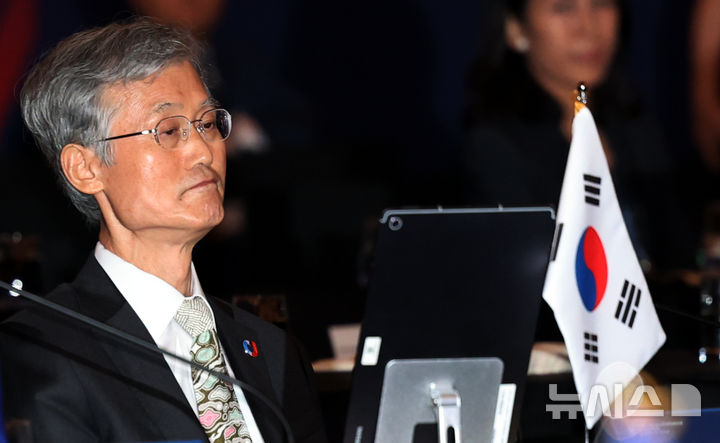 [서울=뉴시스] 박주성 기자 = 조희대 대법원장이 18일 서울 용산구 그랜드하얏트 호텔에서 열린 제20차 아시아·태평양 대법원장 회의 폐회식에 참석하고 있다. 2026.09.18. park7691@newsis.com