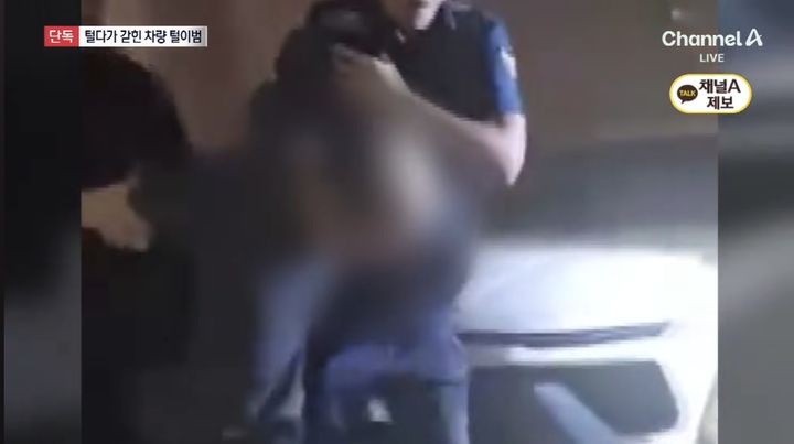[진주=뉴시스] 김가영 인턴기자 = 16일 경남 진주시에서 차량털이범이 경찰에 붙잡혔다. (사진=채널A 캡쳐) *재판매 및 DB 금지