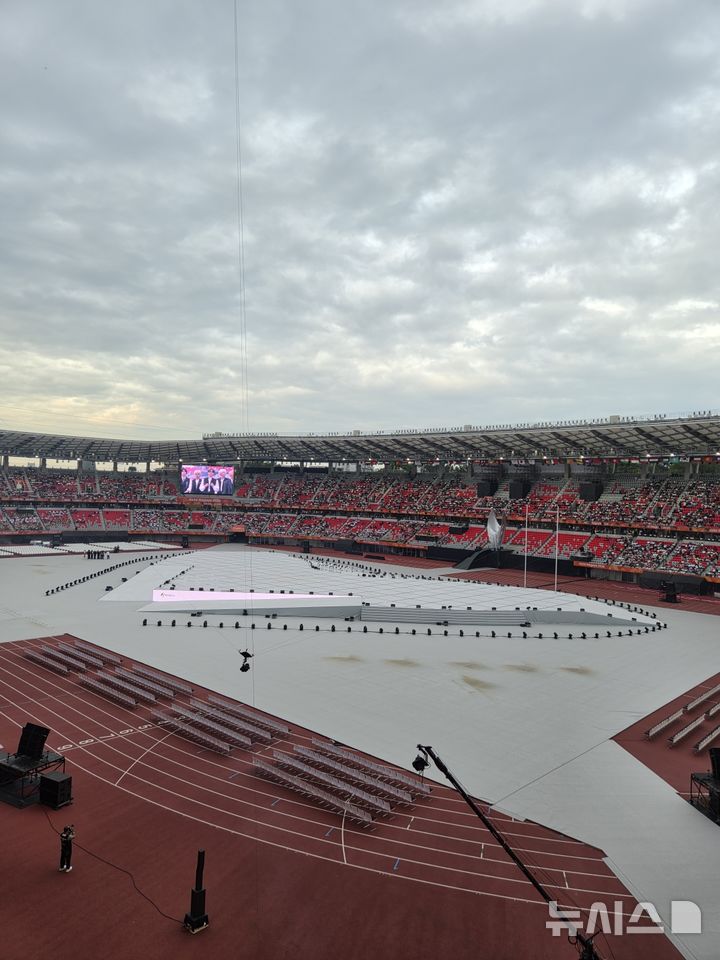 [나고야(일본)=뉴시스] 박윤서 기자 = 2026 아이치·나고야 아시안게임 개회식이 열리는 일본 나고야의 미즈호 공원 육상경기장. 2026.09.19.
