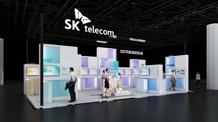 SK텔레콤은 오는 21~22일 서울 코엑스에서 열리는 '제3회 대한민국 사회적가치 페스타'에 참가해 지속가능경영 비전 '두 더 굿 AI(DO THE GOOD AI)'를 실천하는 사례를 공개한다고 20일 밝혔다. 사진은 SK텔레콤 전시관 조감도. (사진=SK텔레콤 제공) *재판매 및 DB 금지