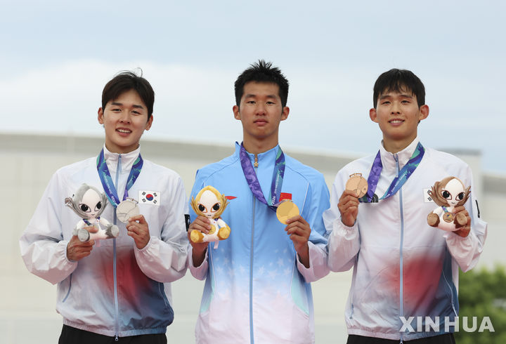 [안조(일본)=AP/뉴시스]전웅태, 남자 근대5종 개인전 은메달…이종현 동메달. 2026.09.20.