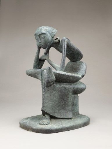최종태, 생각하는 여인, 1992, 청동, 63×35×48cm, 국립현대미술관 *재판매 및 DB 금지