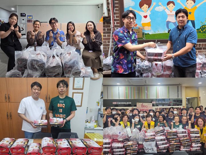 [서울=뉴시스] BBQ가 '찾아가는 치킨릴레이', '치킨대학 착한기부', '패밀리와 함께하는 치킨릴레이' 등 다양한 사회공헌 활동을 통해 전국의 아동·청소년과 어르신에게 이달 들어서만 1000마리의 치킨을 전달했다. (사진=제너시스BBQ 그룹 제공) *재판매 및 DB 금지