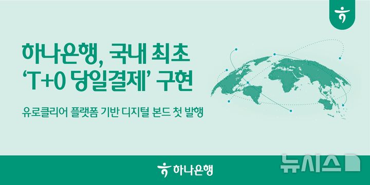 [서울=뉴시스]하나은행은 1억 달러 규모의 외화 디지털 채권을 성공적으로 발행했다고 21일 밝혔다. 이는 글로벌 국제예탁결제기관(ICSD)인 유로클리어의 자체 블록체인 인프라(D-FMI)를 직접 활용한 국내 첫 디지털 채권 발행 사례다. (사진=하나은행 제공). 2026.09.21. photo@newsis.com 