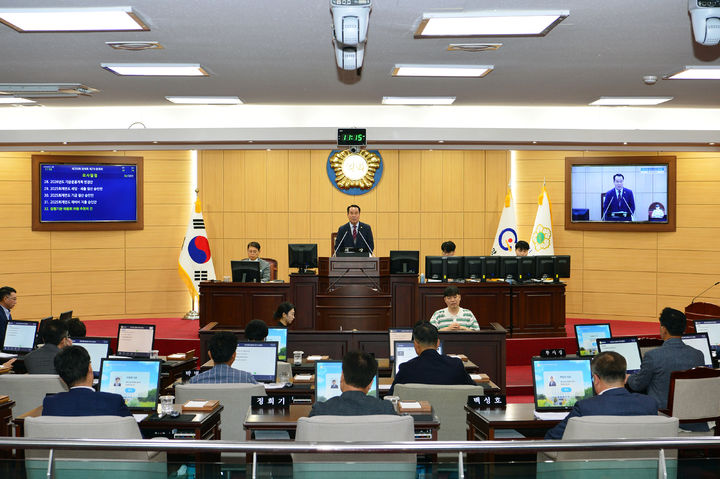 [광양=뉴시스] 21일 광양시의회 본회의장에서 제327회 임시회 제2차 본회의가 열리고 있다. (사진=광양시의회 제공) 2026.09.21. photo@newsis.com *재판매 및 DB 금지