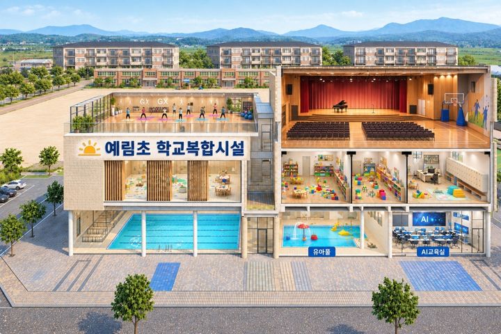 [밀양=뉴시스] 안지율 기자 = 예림초 학교복합시설 조감도. (사진=밀양시 제공) 2026.09.22. photo@newsis.com *재판매 및 DB 금지