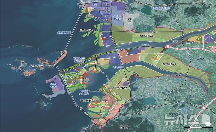 [군산=뉴시스]현대차그룹 AI 데이터센터 예정 부지(새만금 국가산업단지 7공구) 위치도(사진=새만금개발청 제공)
