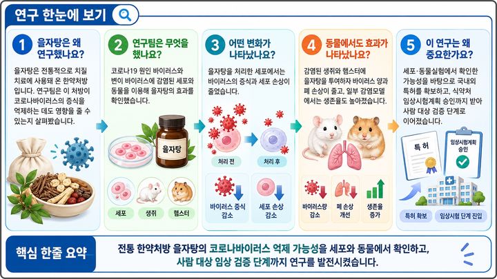 [대전=뉴시스] 한의학연구원이 국내 연구진과 공동으로 한약처방 '을자탕'의 코로나 바이러스 억제 가능성을 확인하고 환자 대상 임상시험 단계에 진입했다.(사진=한의학연구원 제공) *재판매 및 DB 금지