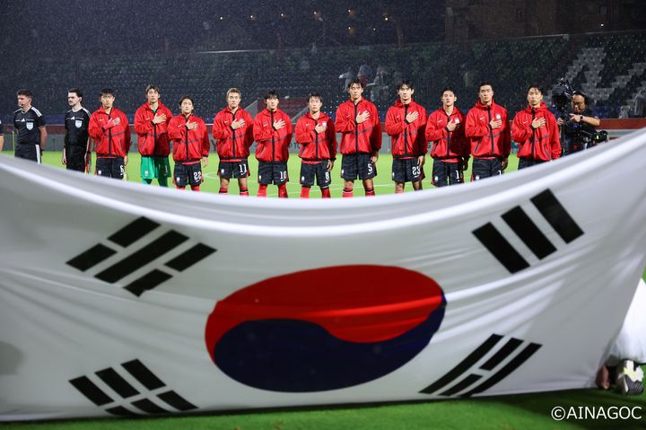 [나고야(일본)=뉴시스]이민성호 조 1위로 8강행. (사진=아이치·나고야 아시안게임 조직위원회)